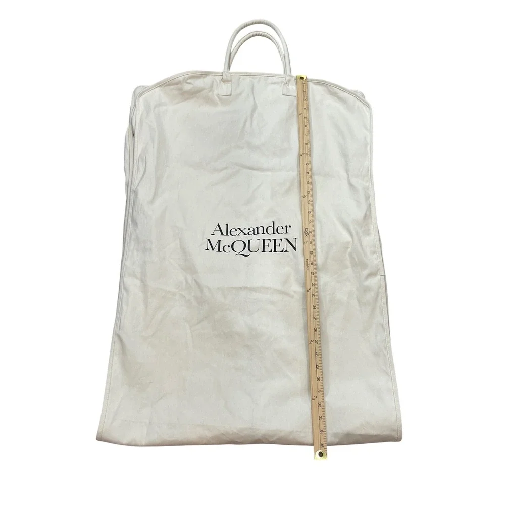 Alexander McQueen Cream Canvas‎ Garment Bag Travel Full Length Formal Wear Suit